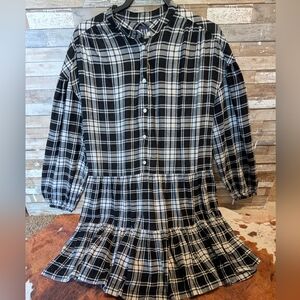 Gap Black/White Plaid Tunic/Dress
